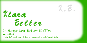 klara beller business card